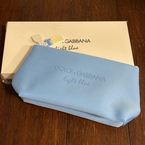 Dolce & Gabbana light blue cosmetics pouch